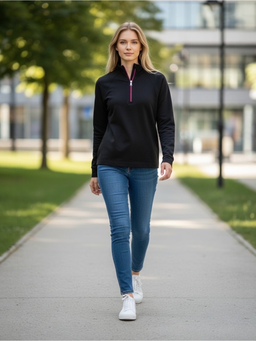 Lauren Ralph Lauren Women’s XL Activewear 1/4 Zip Pullover Track Jacket Navy/red